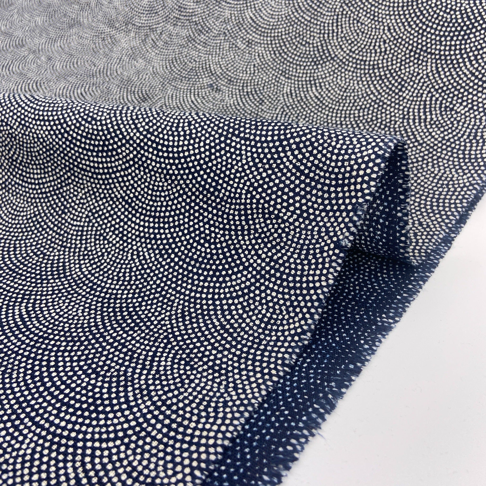 Japanese Cotton Uneven Yarns Sheeting Print - Indigo Shark Skin