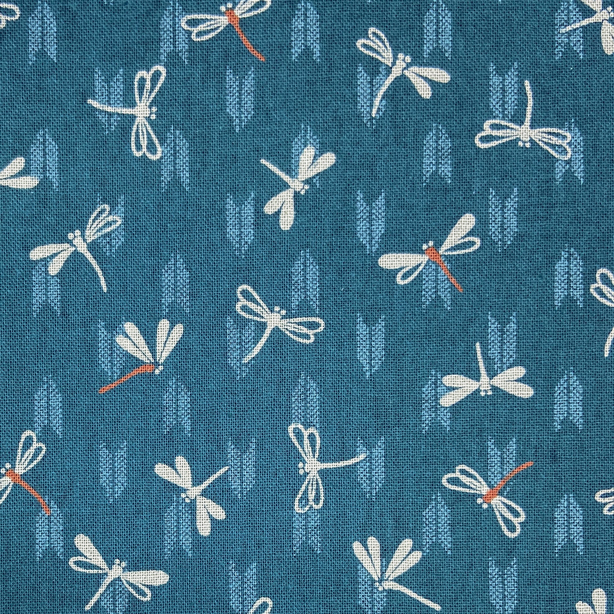 Japanese Cotton Sheeting Print - Dragonflies with Arrows Teal