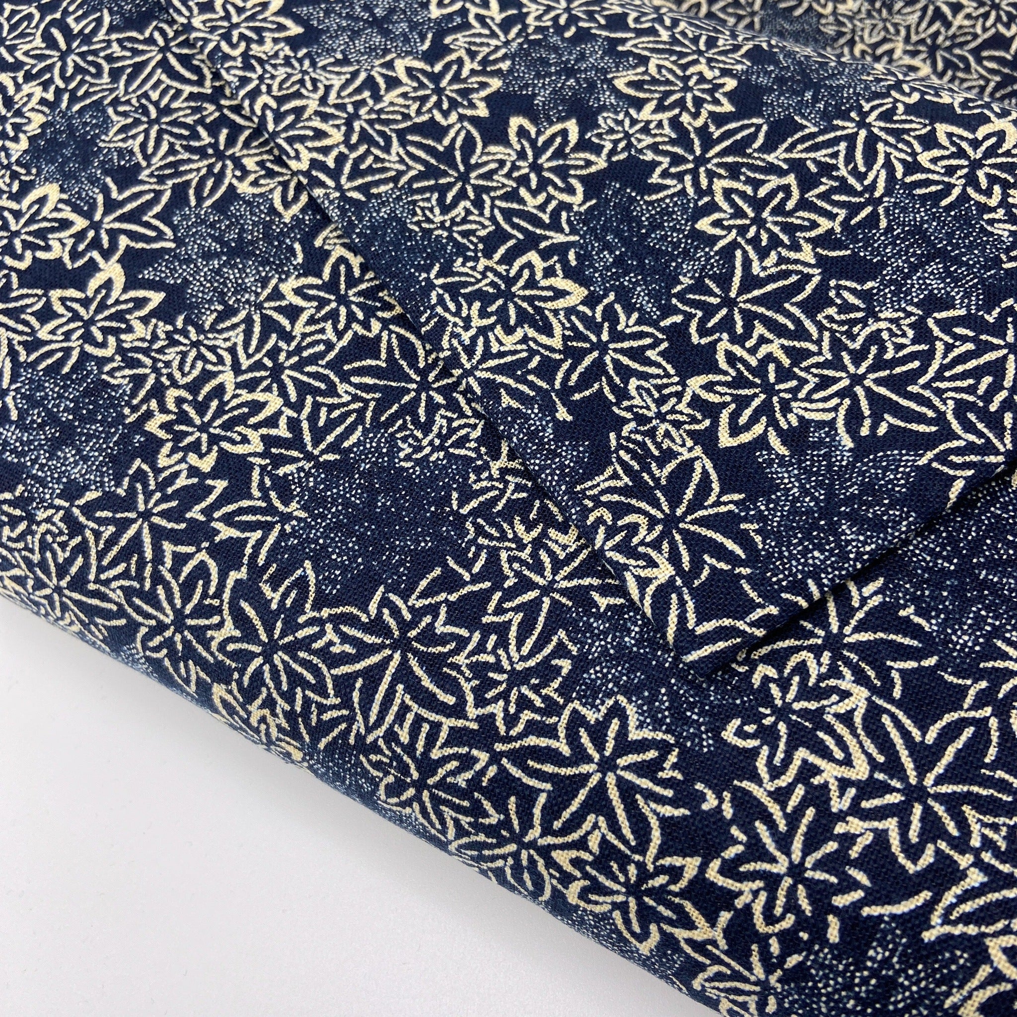 Japanese Cotton Uneven Yarns Sheeting Print - Indigo Maple