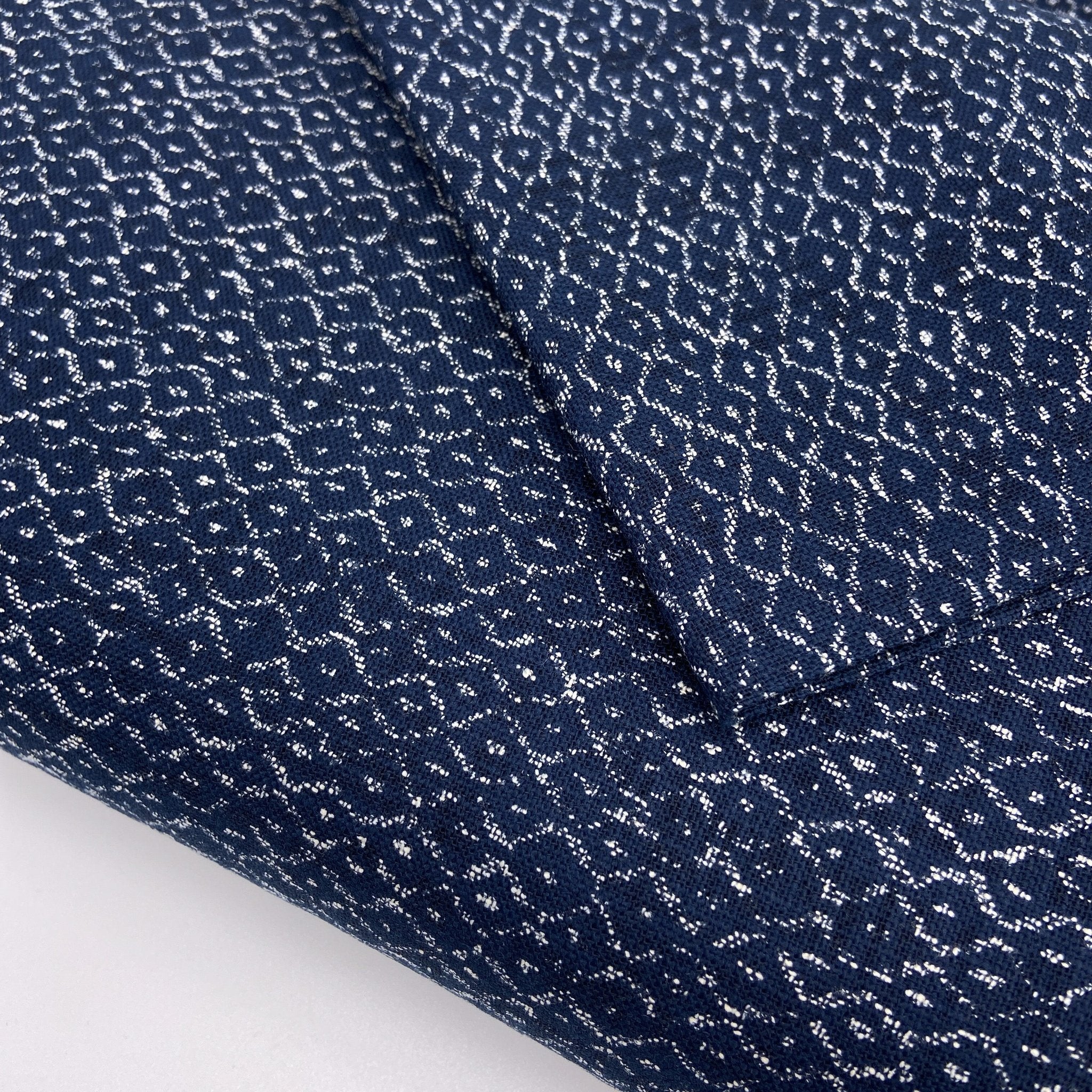 Japanese Cotton Uneven Yarns Sheeting Print - Indigo Staggered Wave
