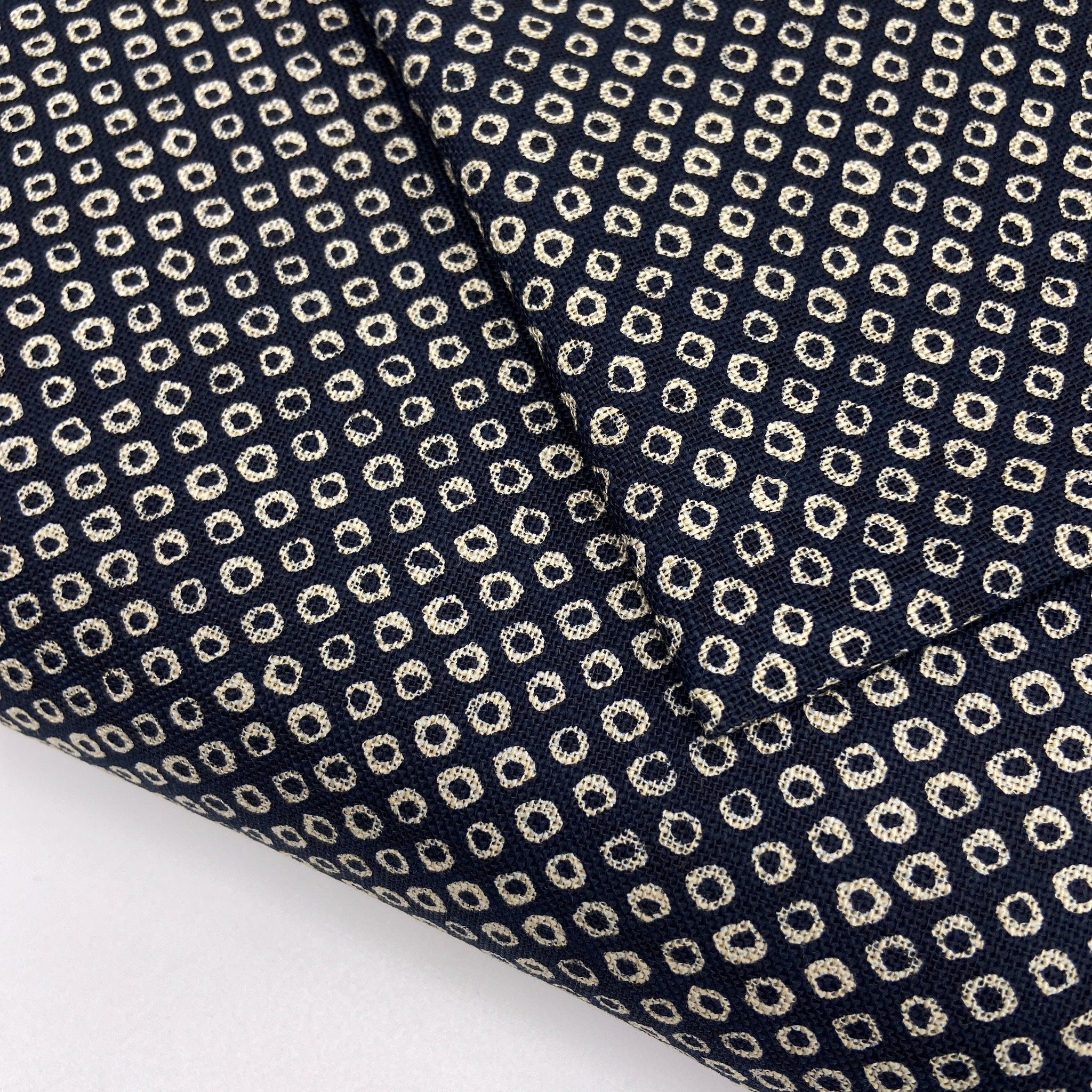 Japanese Cotton Uneven Yarns Sheeting Print - Indigo Fawn Spots