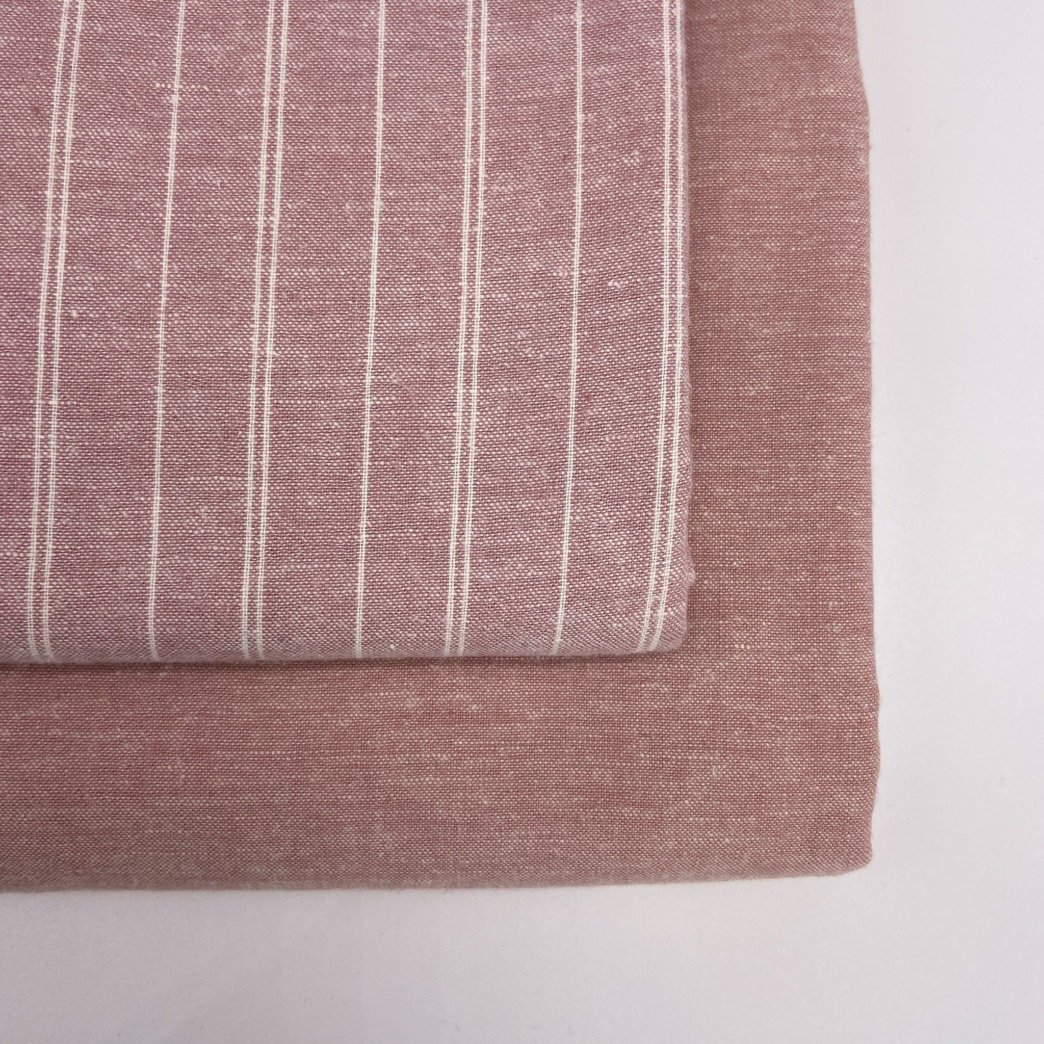 Hemp Organic Cotton Lightweight - Old Rose Stripe