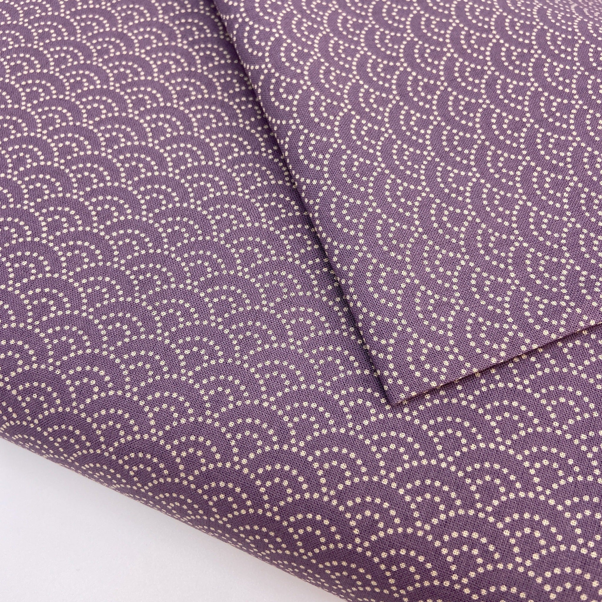 Japanese Cotton Sheeting Print - Waves Mauve Purple