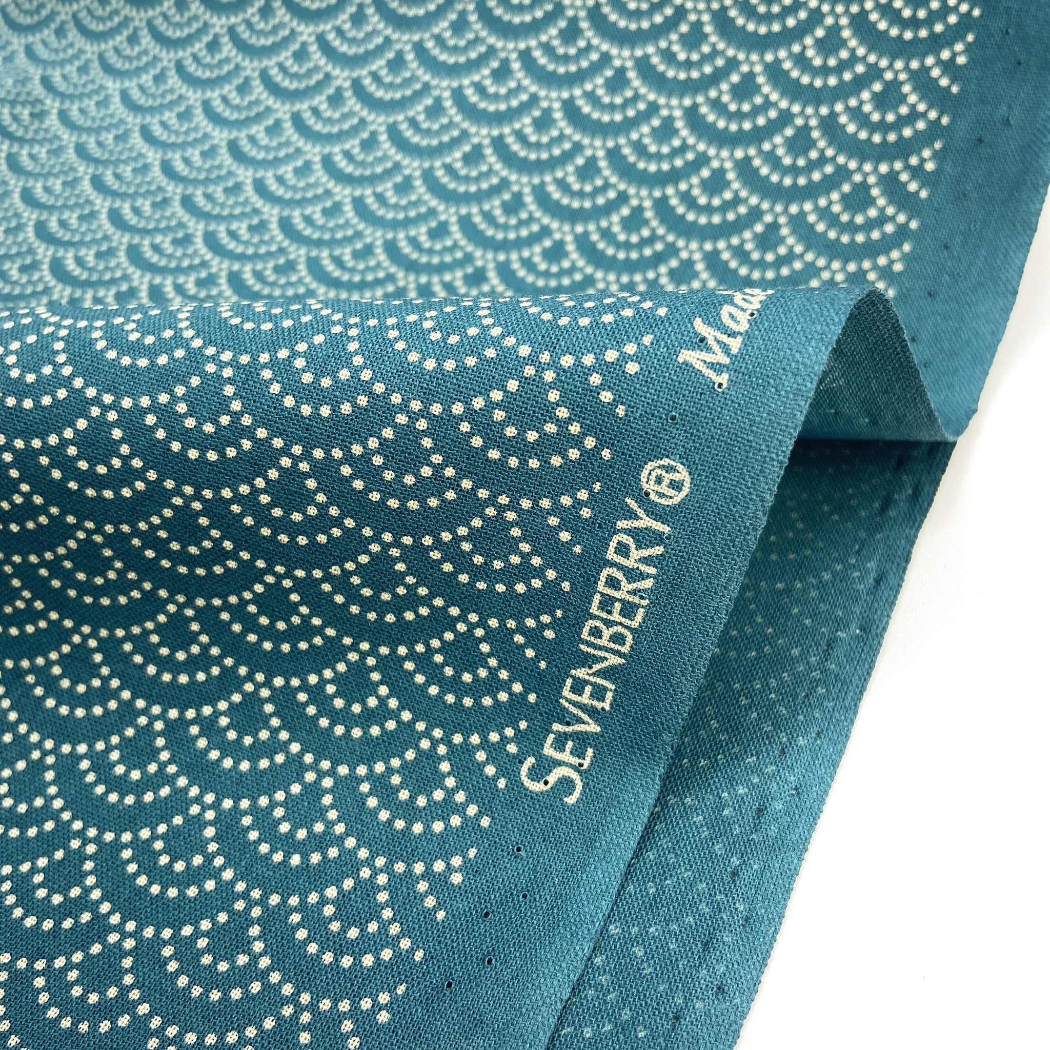 Japanese Cotton Sheeting Print - Waves Teal Blue