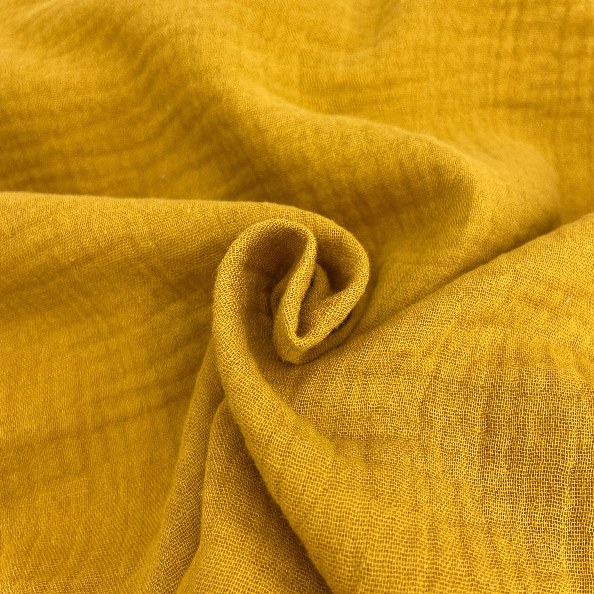 Organic Cotton Crinkle Double Gauze - Nugget Gold
