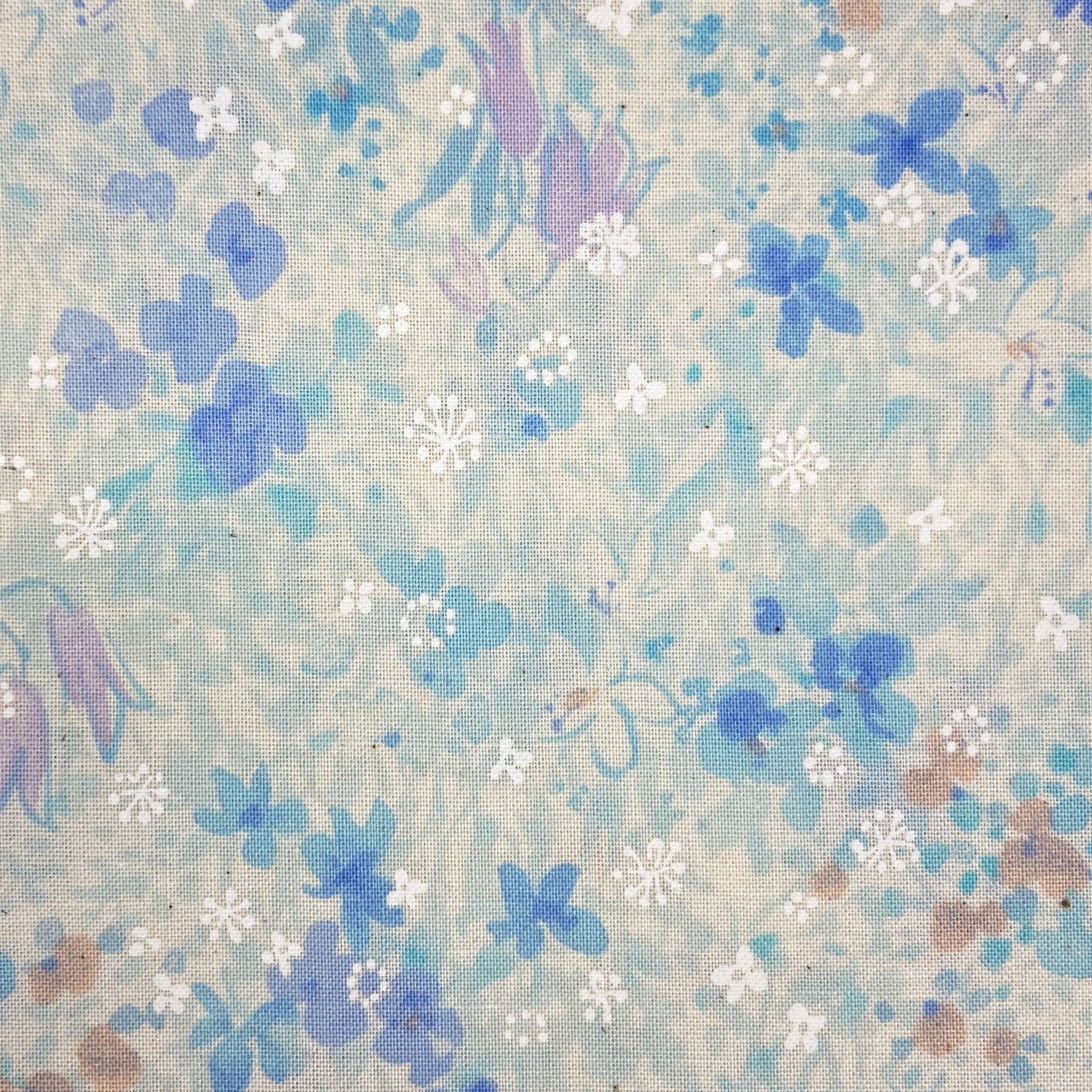 Japanese Cotton Shirting Print - Small Floral Blue Salvia