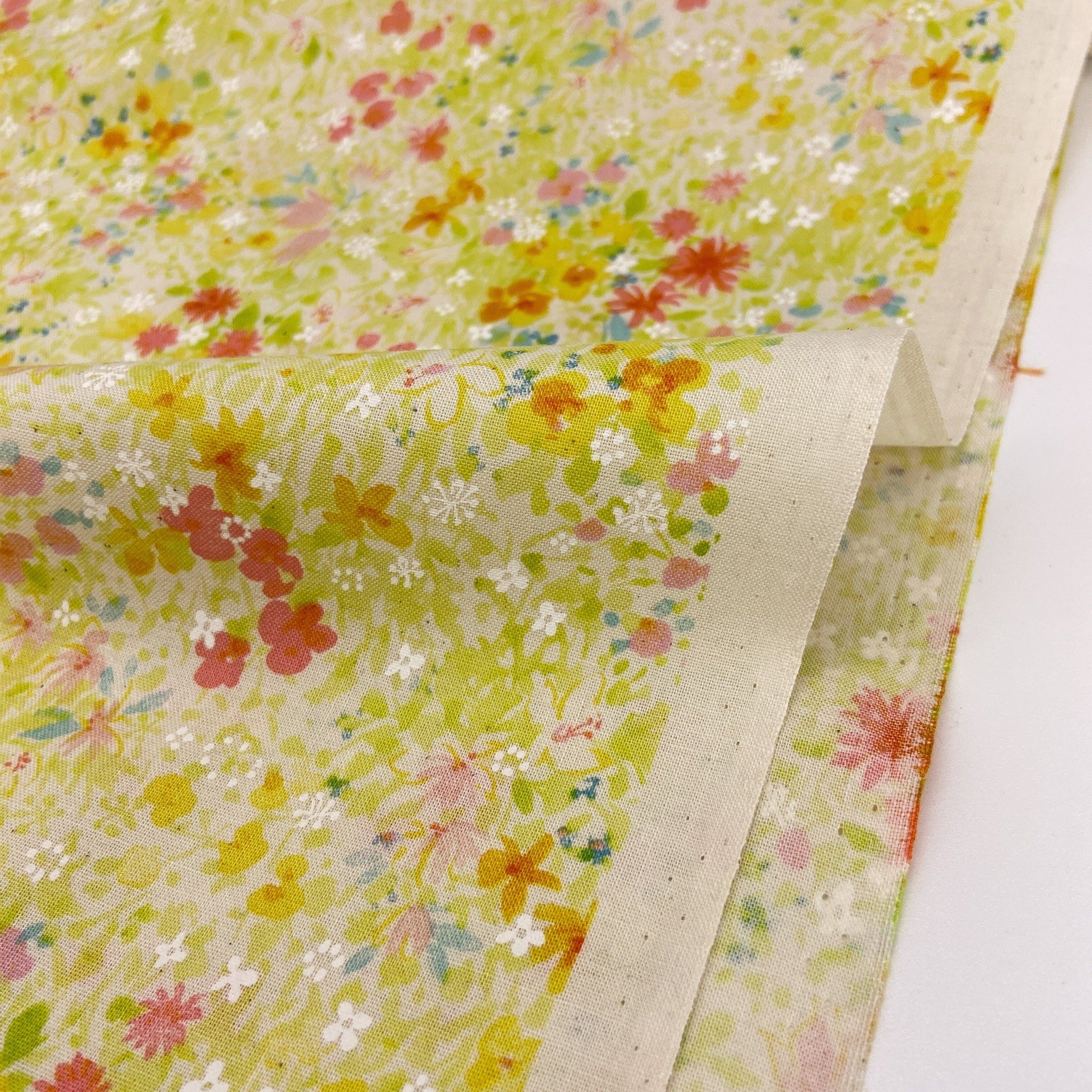 Japanese Cotton Shirting Print - Small Floral Herb Garden