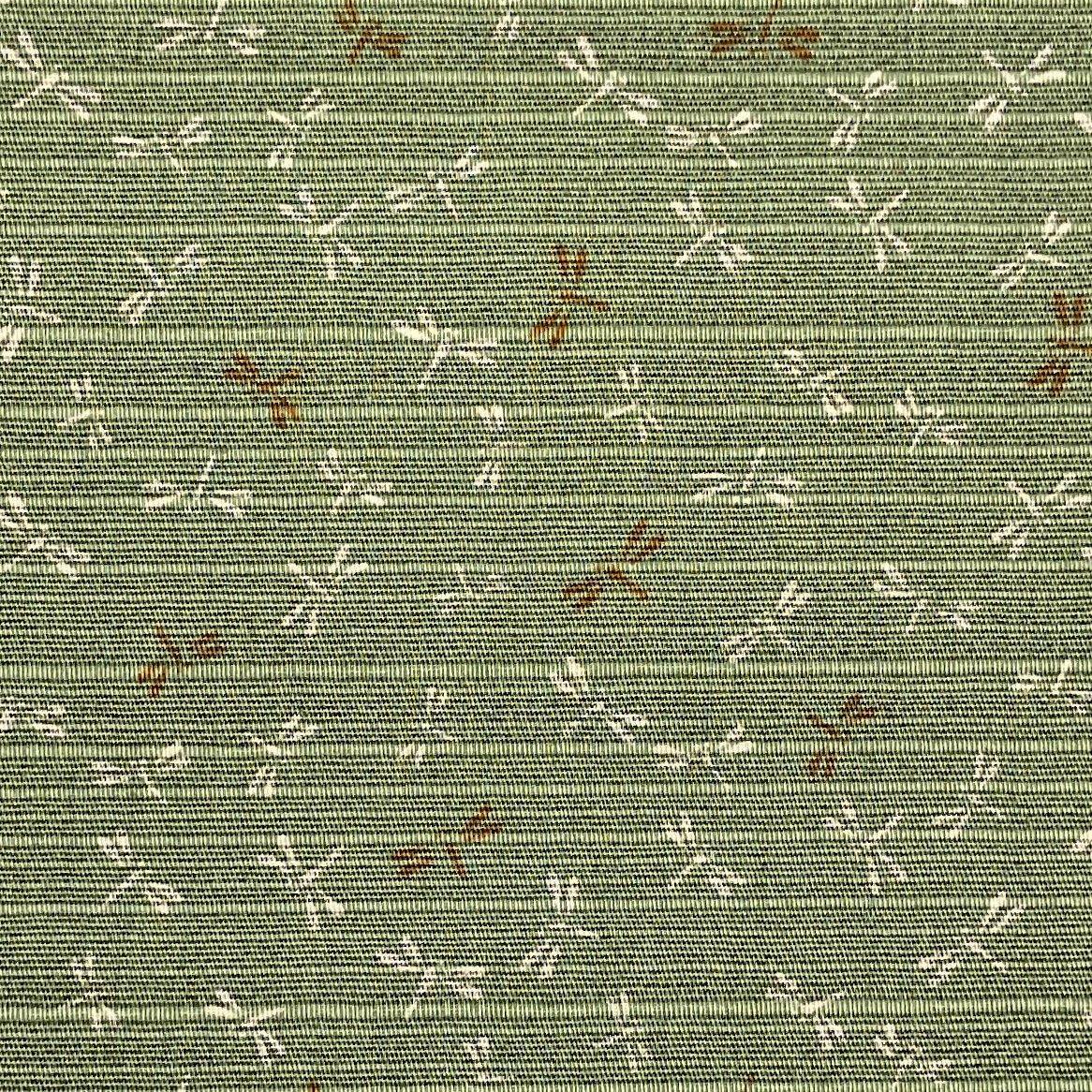 Japanese Cotton Shantung Dobby Print - Green Tea Dragonfly and Willow Shark Skin - Earth Indigo