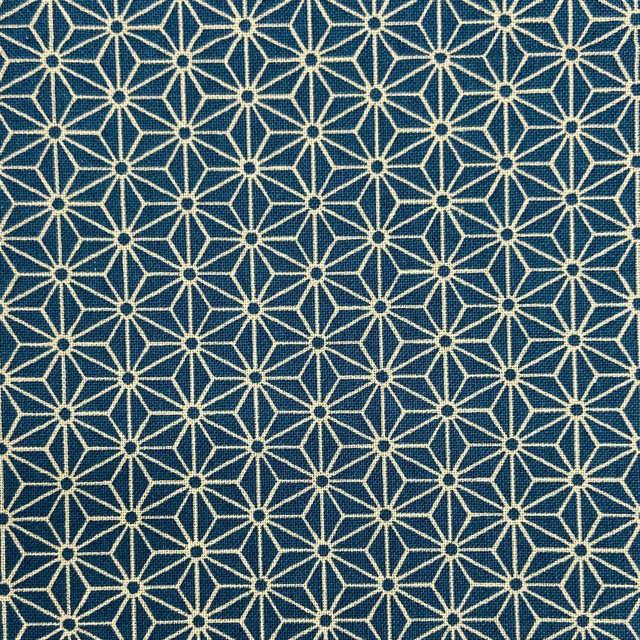 Japanese Cotton Sheeting Print - Hemp Leaves Blue