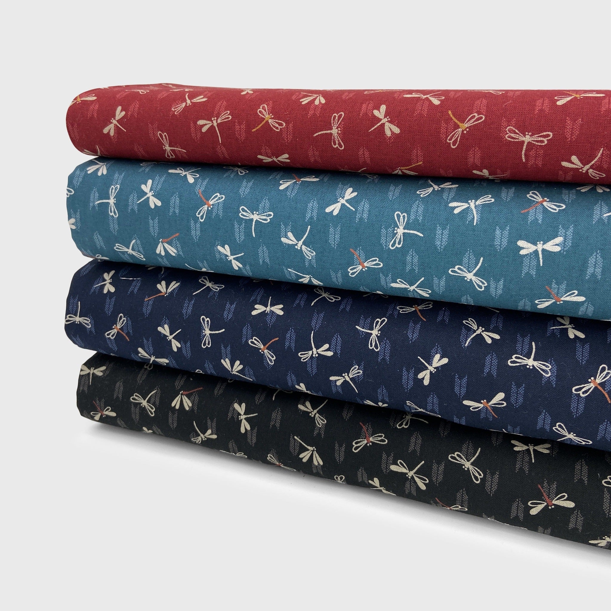 Japanese Cotton Sheeting Print - Dragonflies with Arrows Red