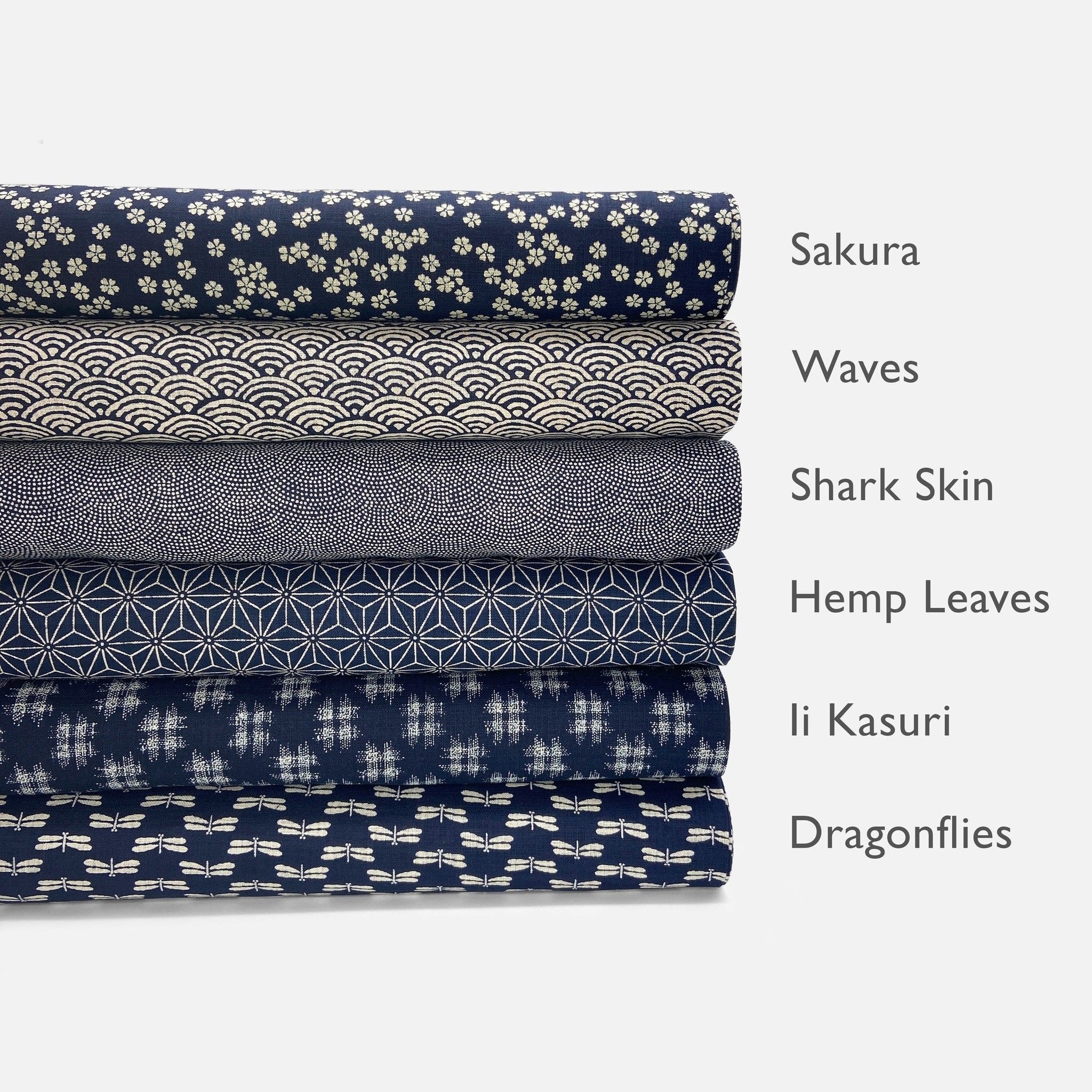 Japanese Cotton Uneven Yarns Sheeting Print - Indigo Ii Kasuri