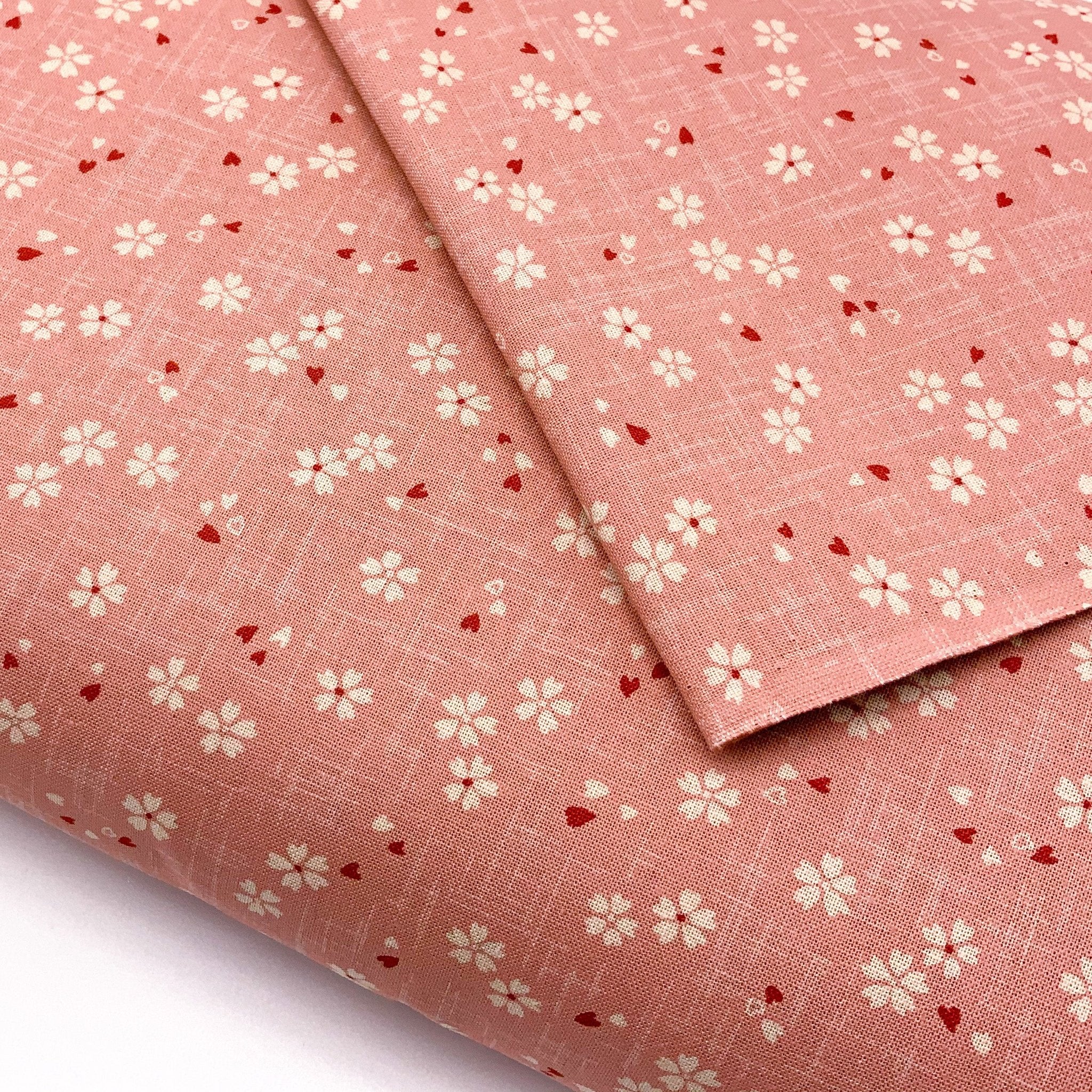 Japanese Cotton Sheeting Print - Cherry Blossom with Falling Petals Pink