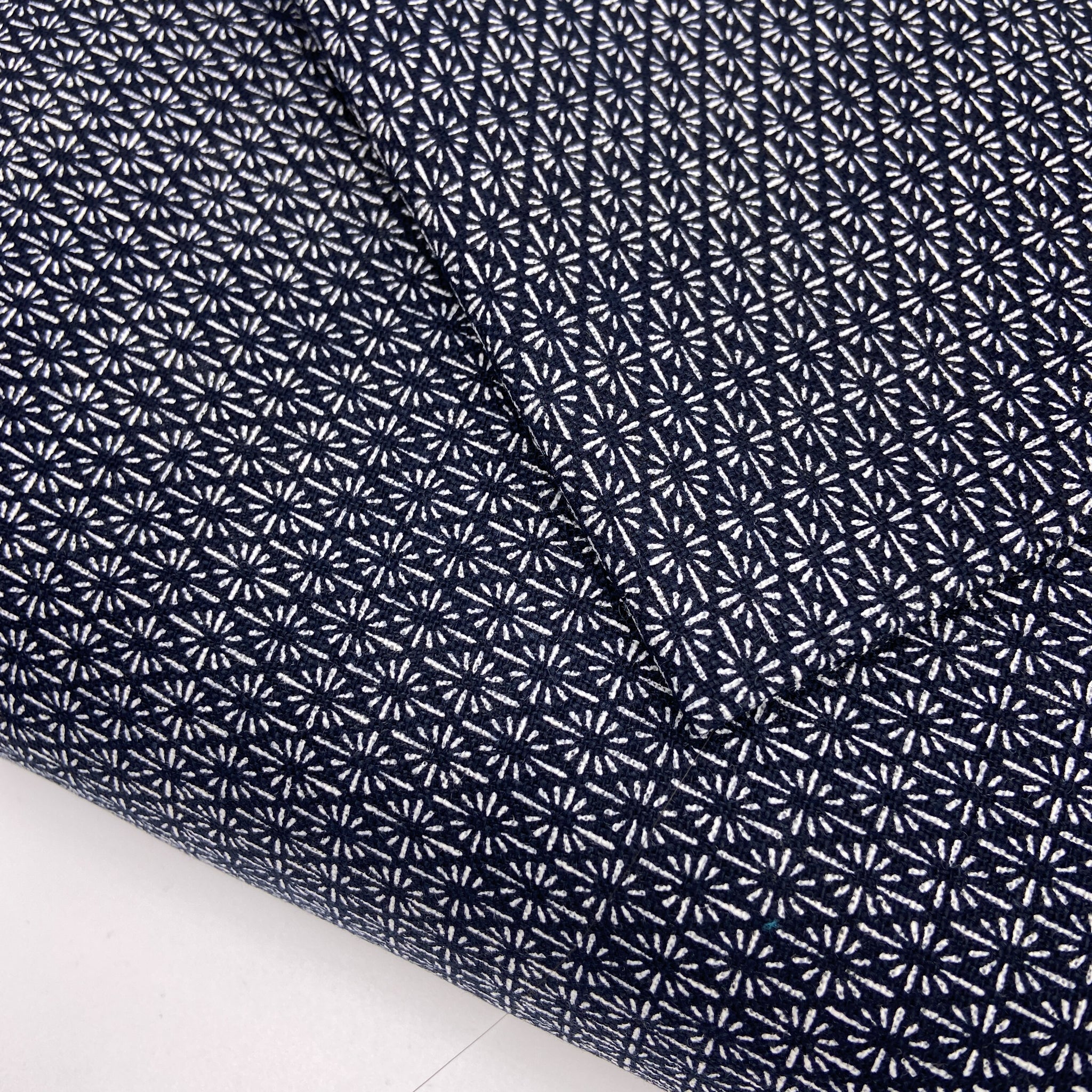 Japanese Cotton Uneven Yarns Sheeting Print - Diamond Navy Blue