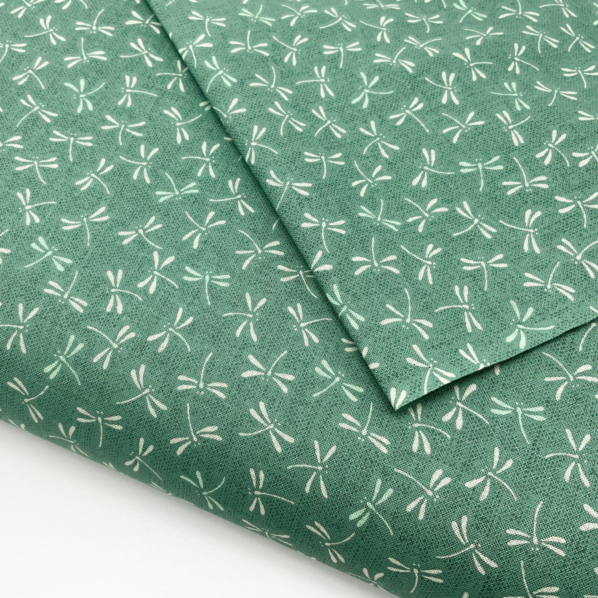 Japanese Cotton Sheeting Print - Dragonflies Teal - Earth Indigo