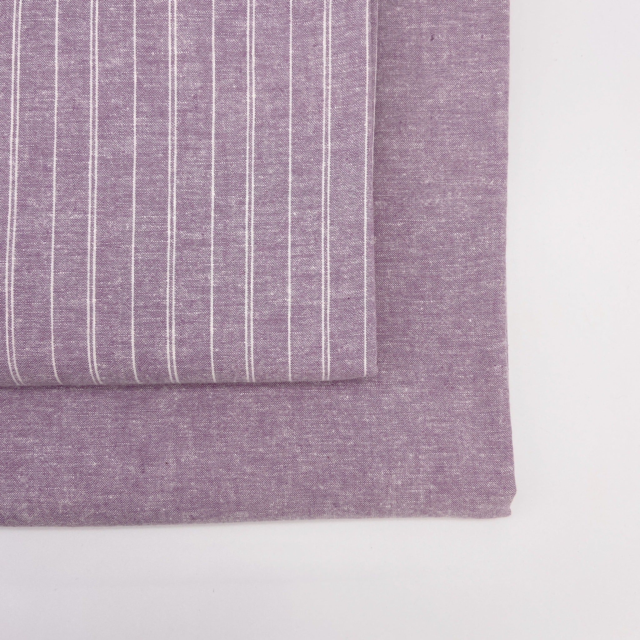 Hemp Organic Cotton Lightweight - Argyle Purple Stripe
