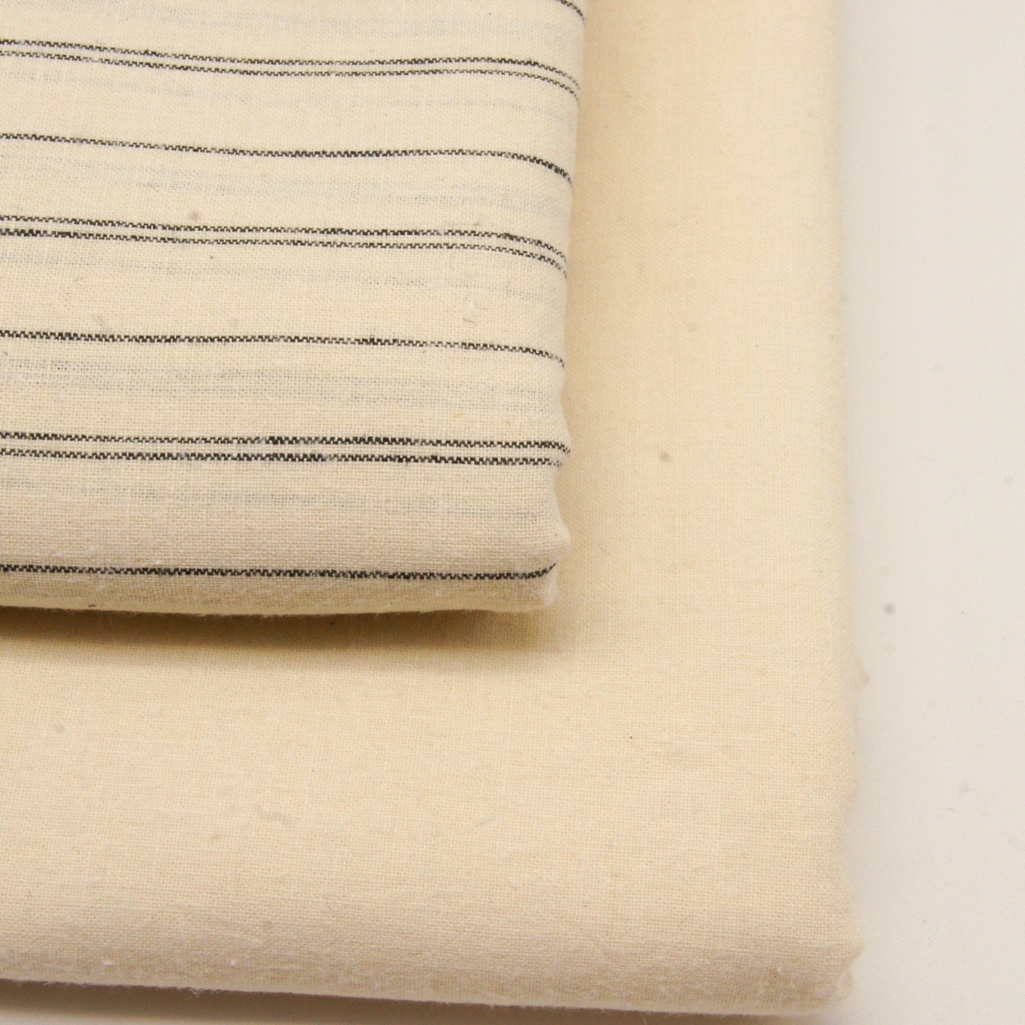 Hemp Organic Cotton Lightweight - Natural Stripe - woven - Earth Indigo