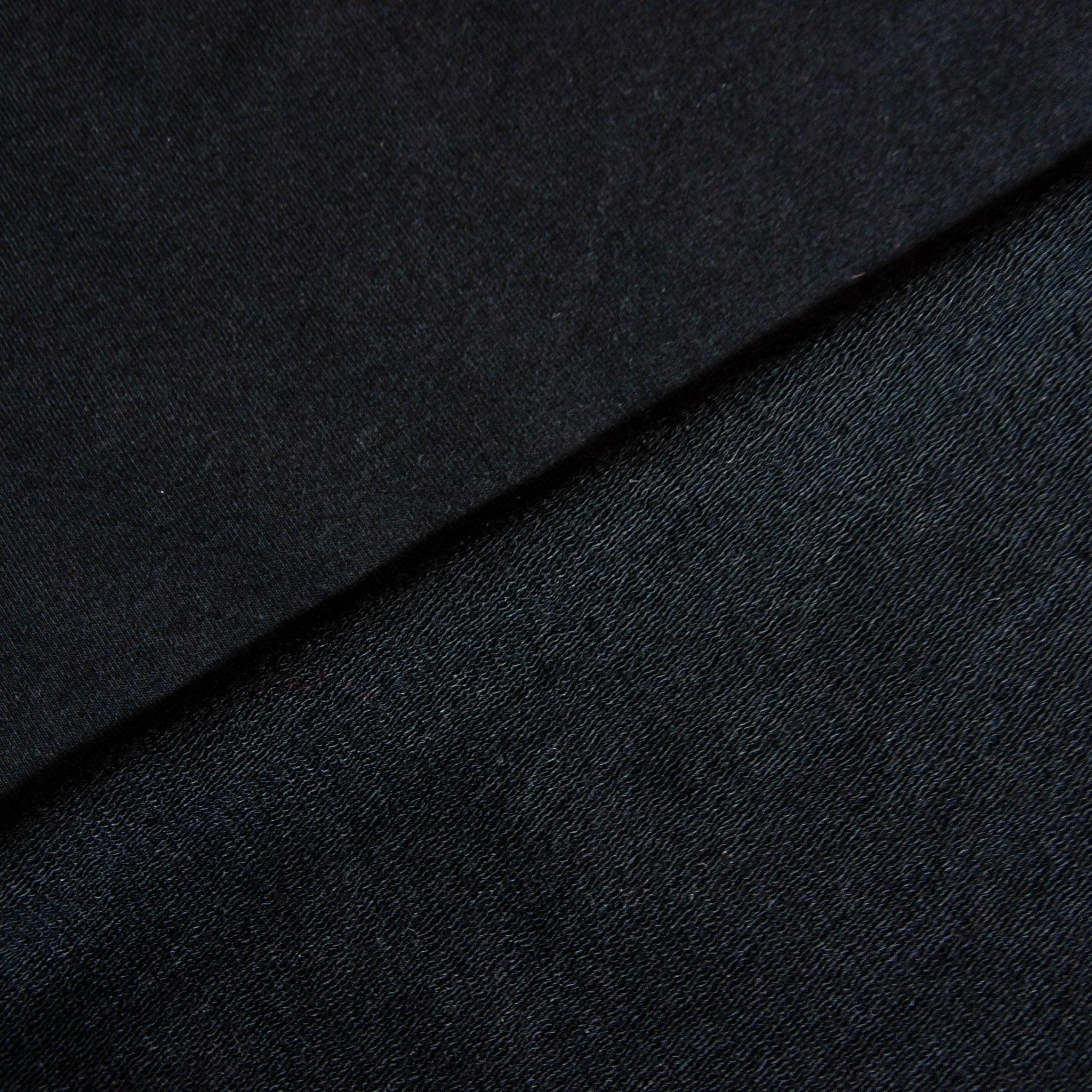 Tencel Organic Cotton Spandex French Terry Fabric - Black - Knit - Earth Indigo