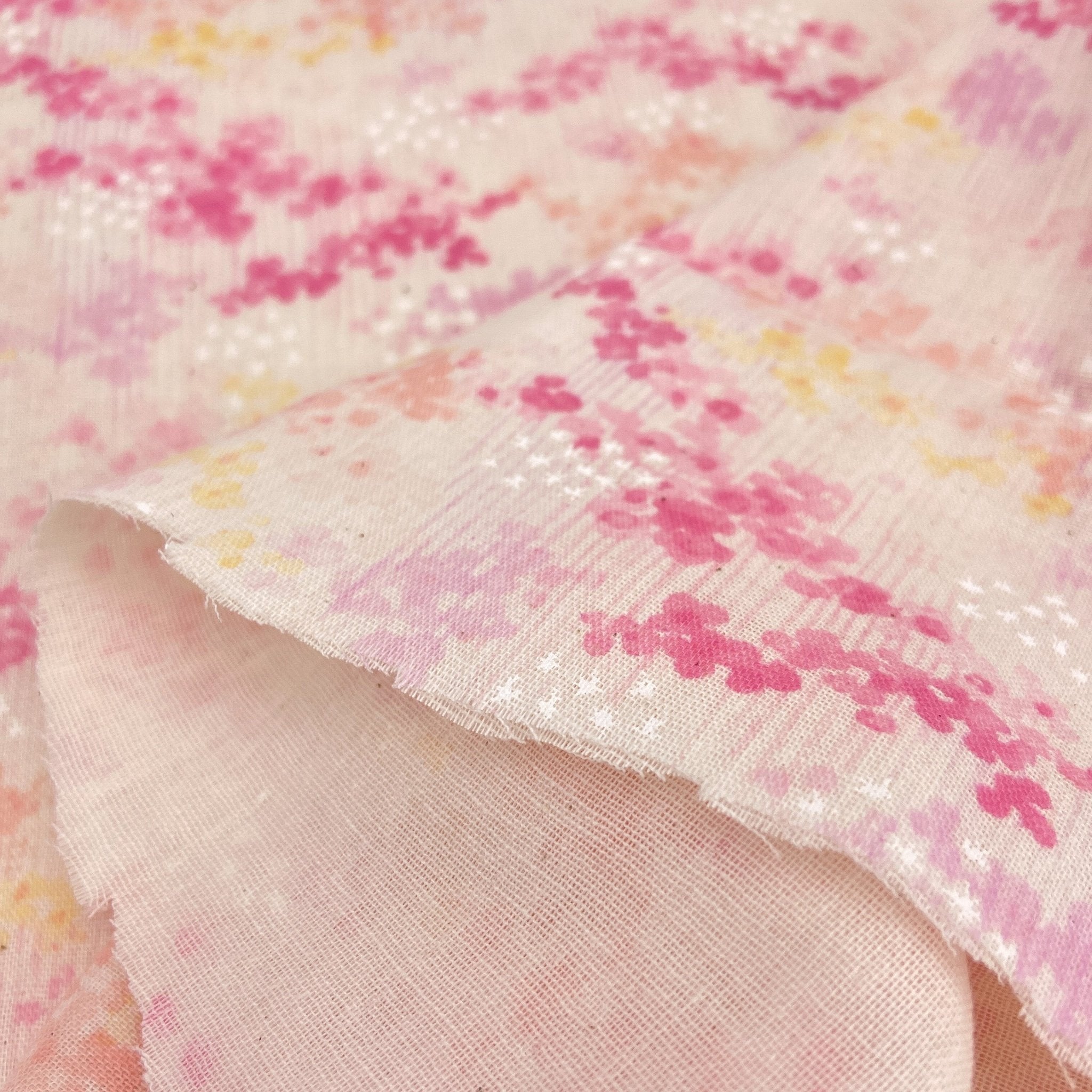 Japanese Cotton Double Gauze Print - Kaoru Floral Pink