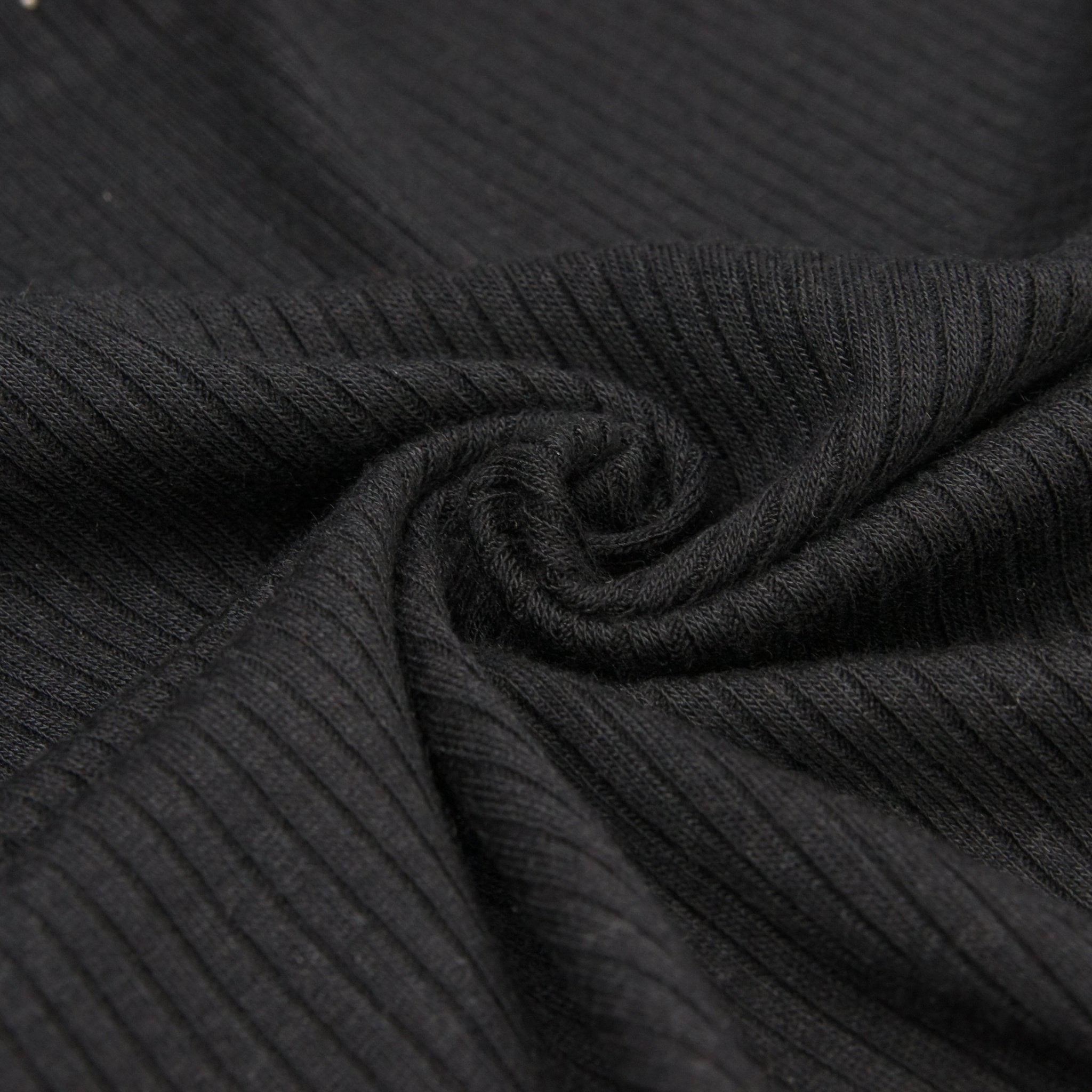 Tencel Modal Spandex Ribbed Knit - Black