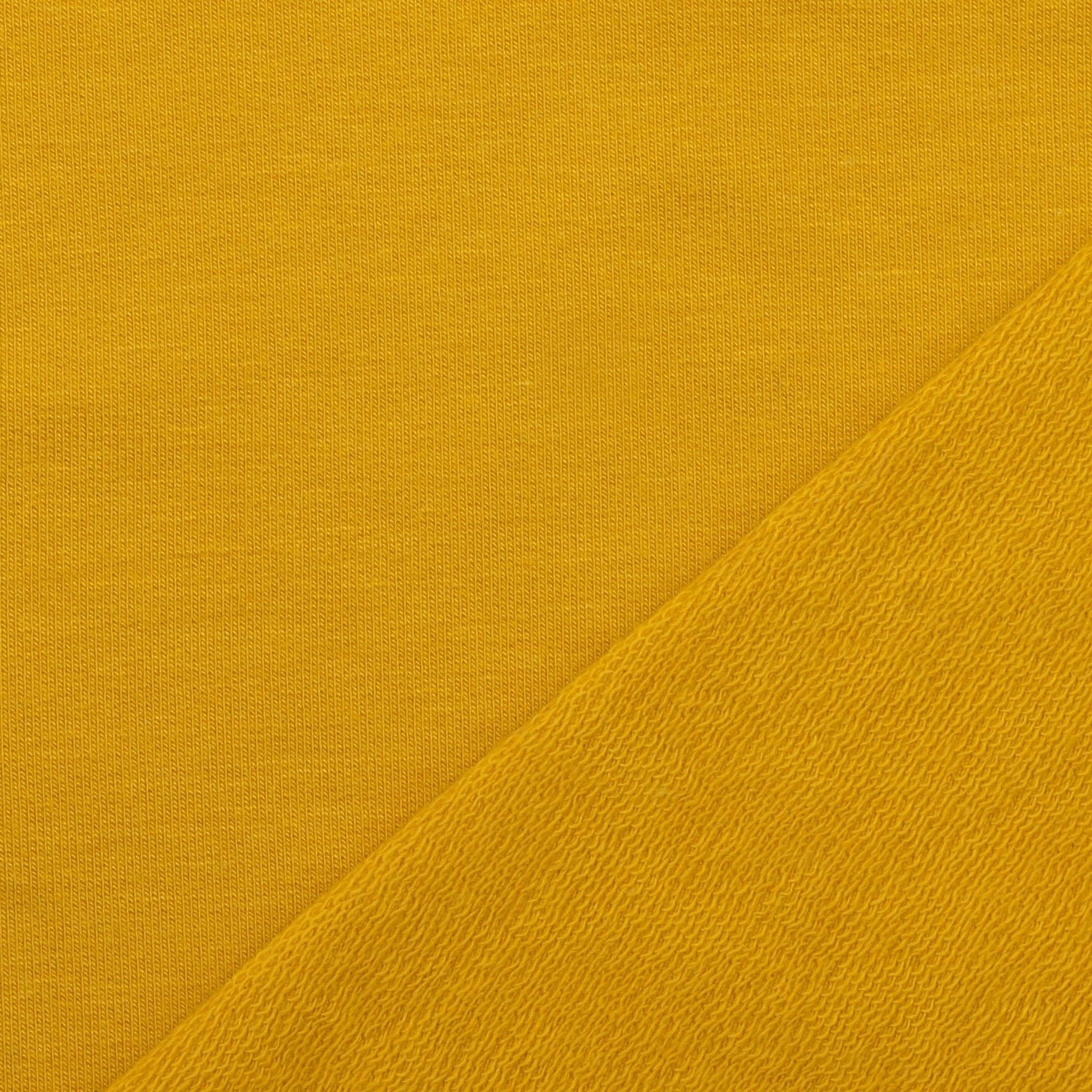 Bamboo Cotton Spandex French Terry - Nugget Gold - Earth Indigo