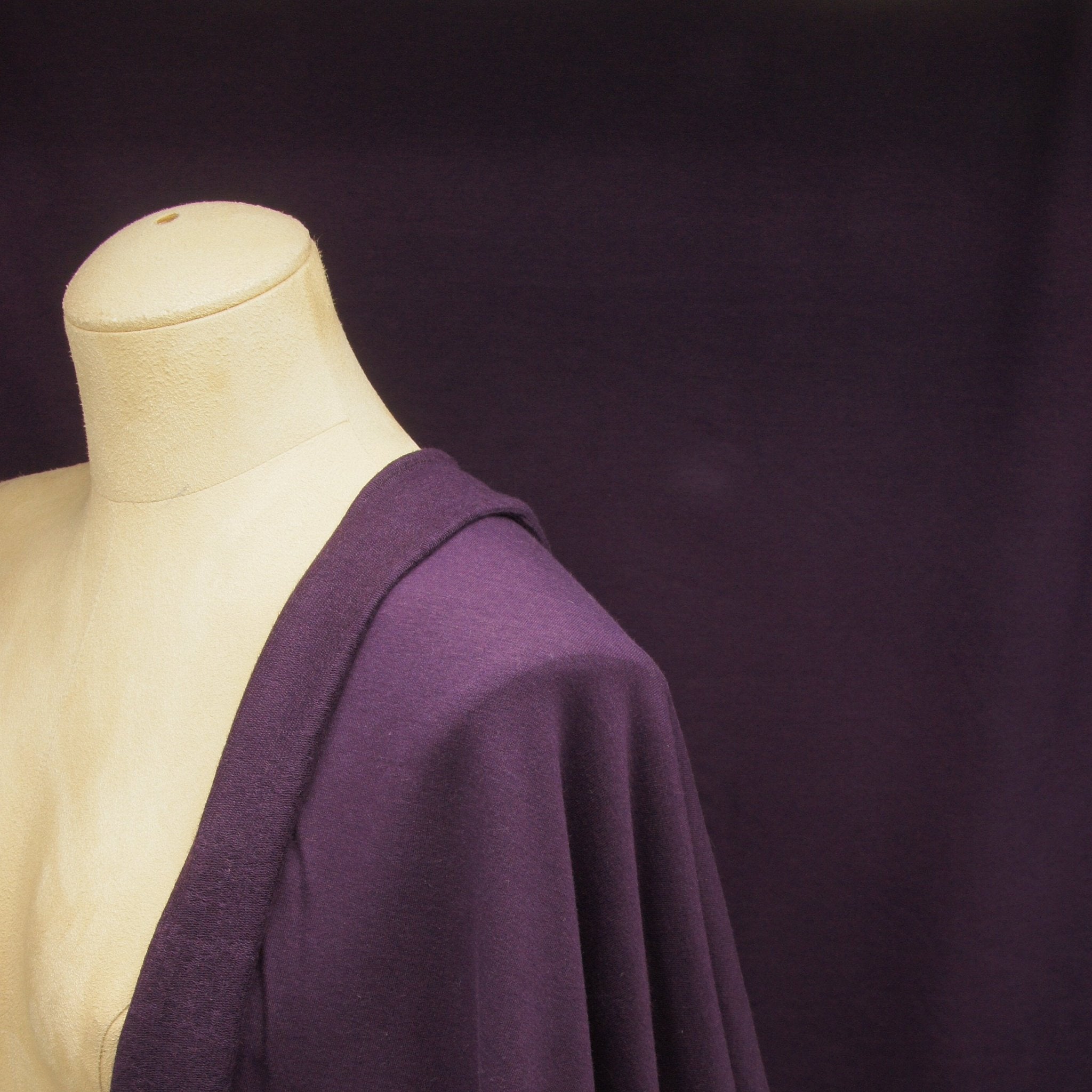 Tencel Organic Cotton Spandex French Terry Fabric - Plum - Knit - Earth Indigo