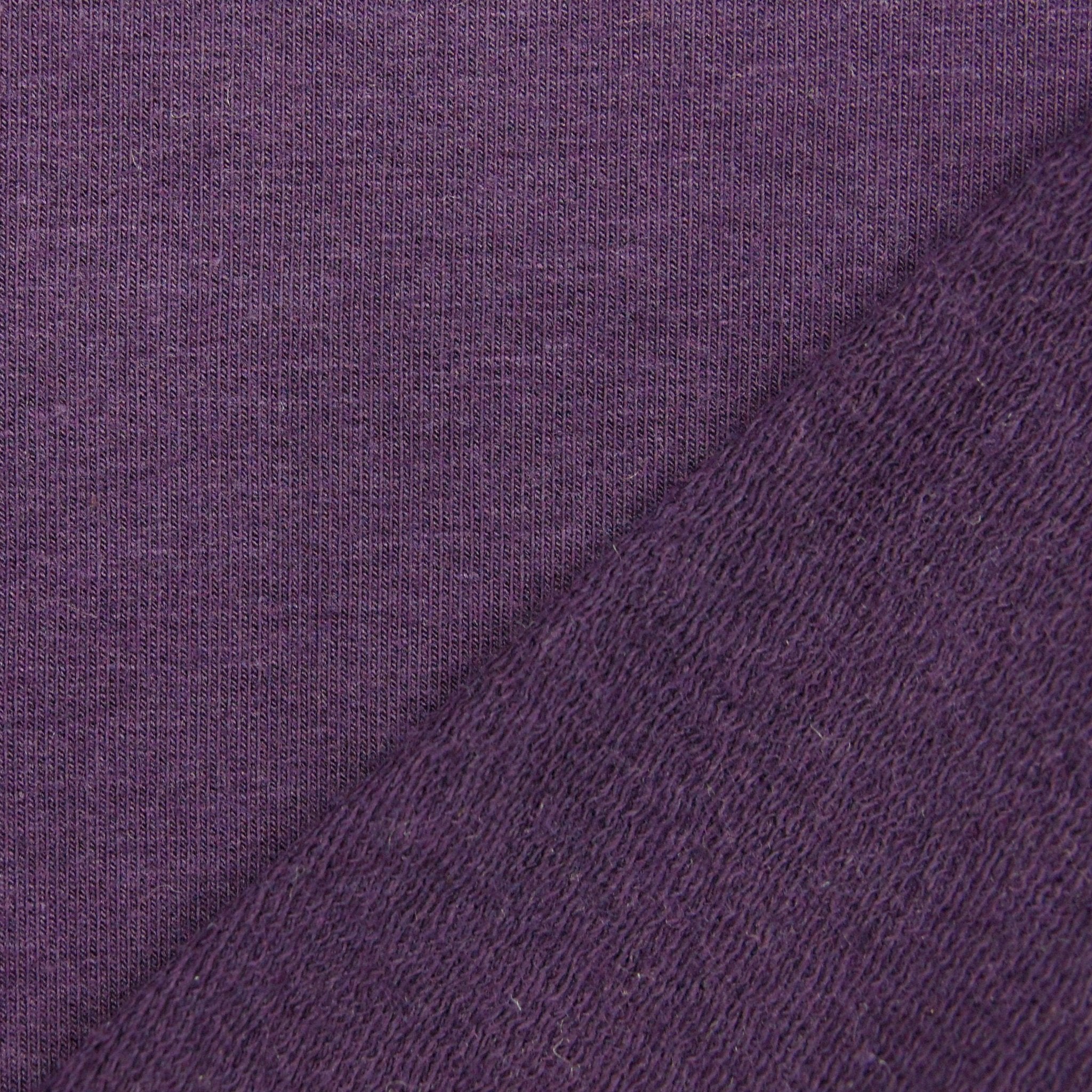 Tencel Organic Cotton Spandex French Terry Fabric - Plum - Knit - Earth Indigo