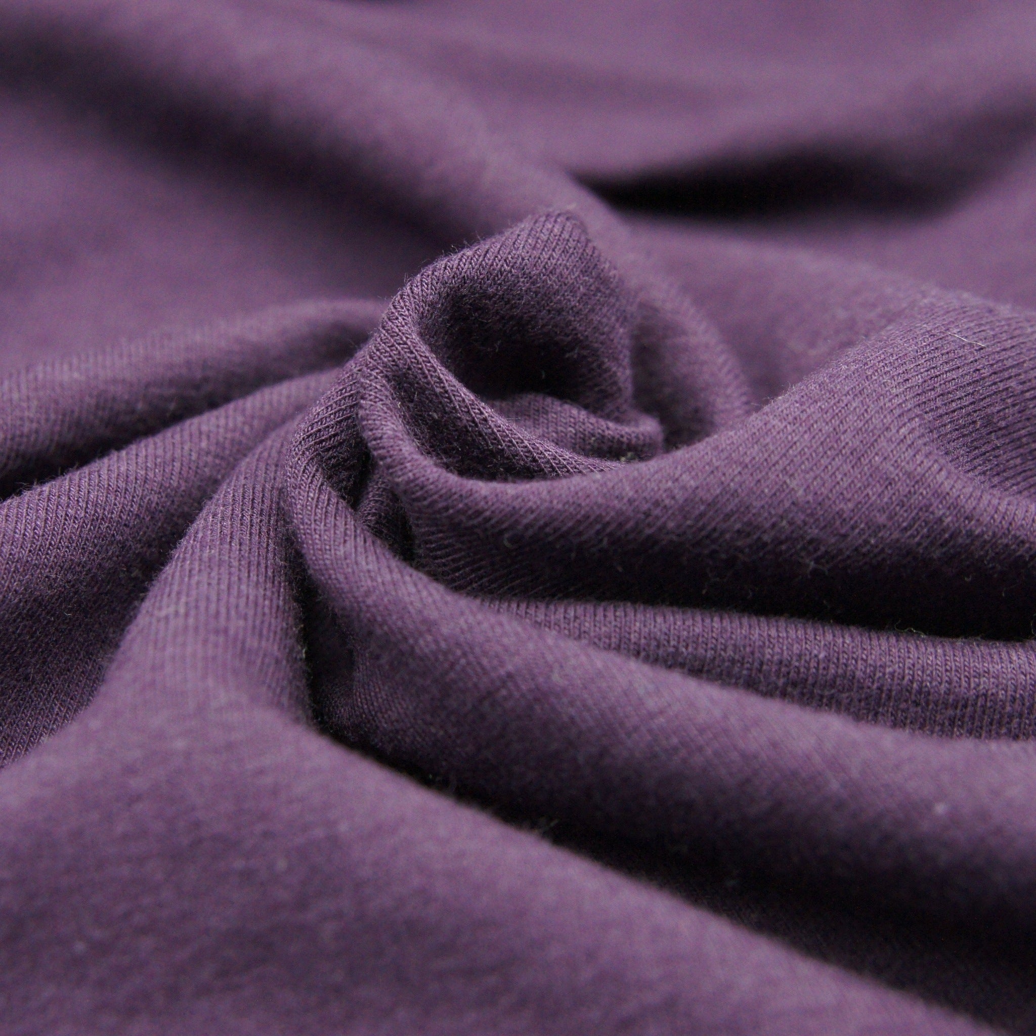 Tencel Organic Cotton Spandex French Terry Fabric - Plum - Knit - Earth Indigo