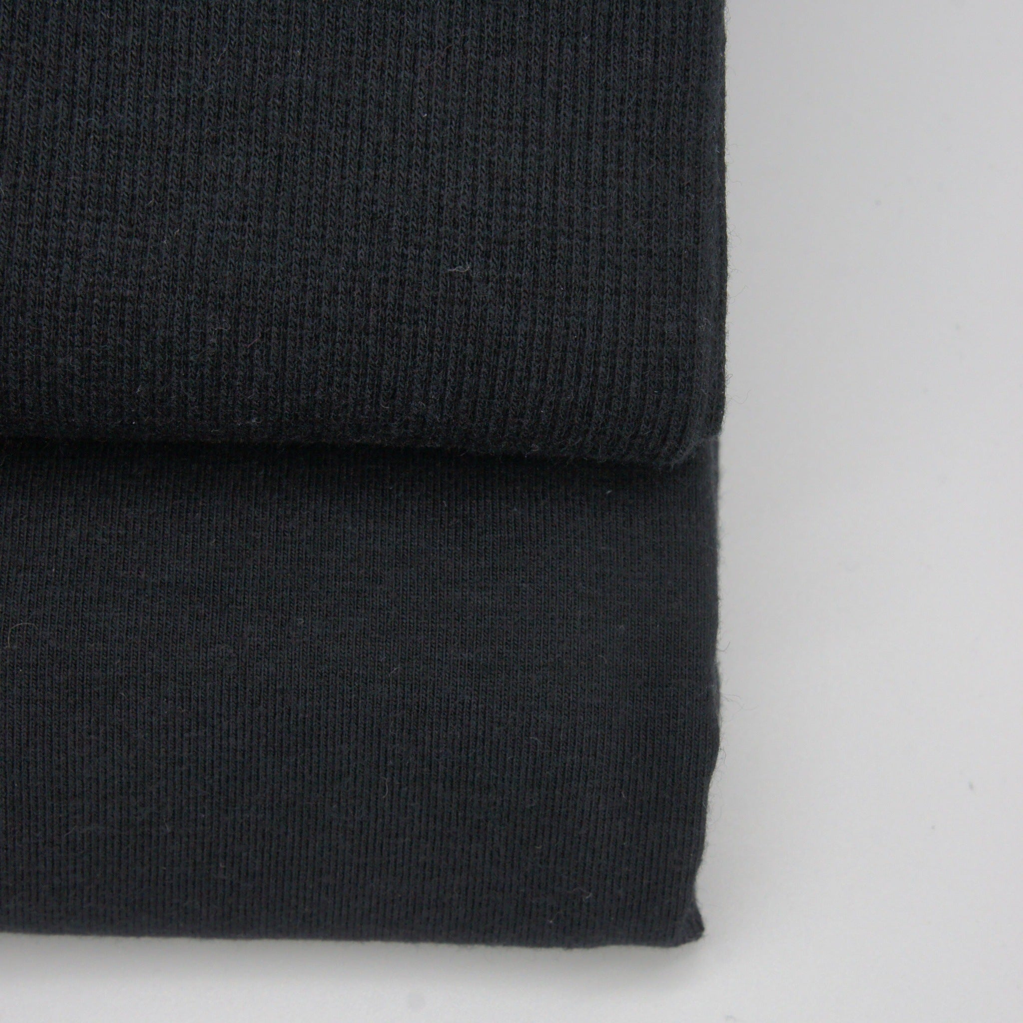 Tencel Organic Cotton Spandex 2x2 Rib Knit - Black
